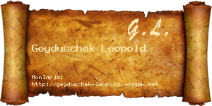 Geyduschek Leopold névjegykártya